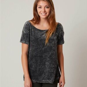 Free People We The Free Doran Velvet Tee size XS Black